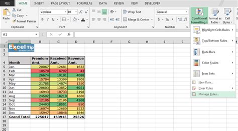 how to do color code conditional formatting in excel