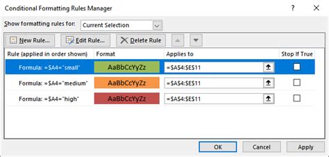 how to do conditional formatting in excel for drop down list