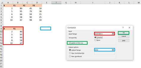 how to do correlation in excel data analysis