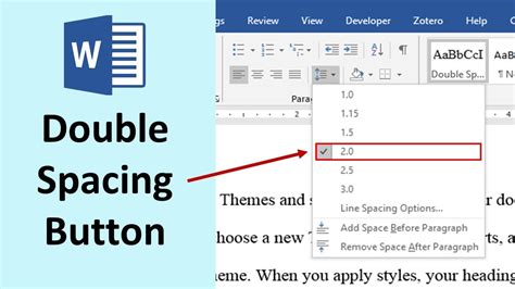 how to do double spacing on microsoft word