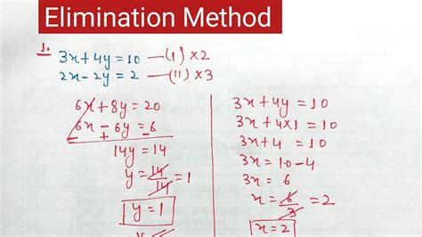 how to do elimination method class 10