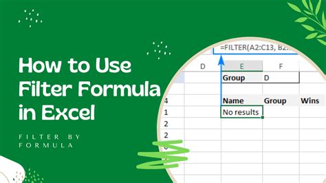 how to do filter in excel using formula