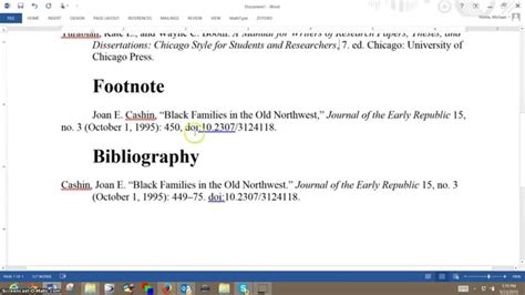 how to do footnotes and bibliography in word
