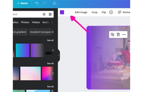 how to do gradient opacity in canva