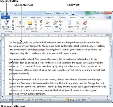 how to do grammar and spelling check in word
