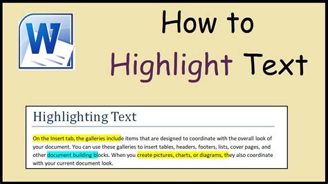 how to do highlight in word
