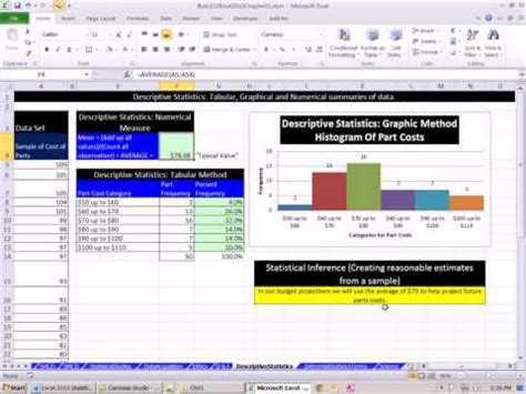 how to do inferential statistics in excel