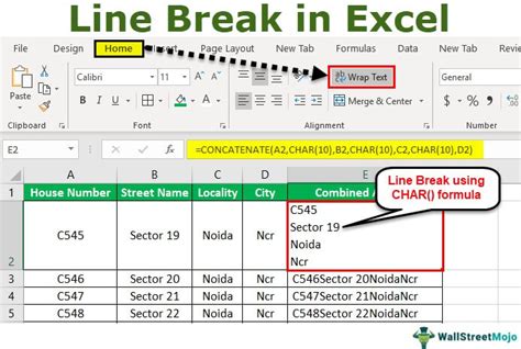 how to do line break within excel cell