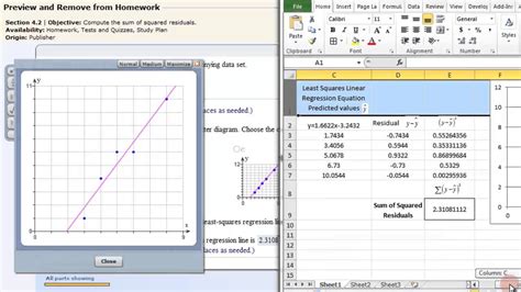 how to do linear least squares fit in excel