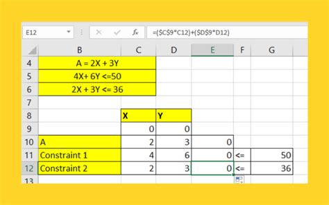 how to do linear programming in excel