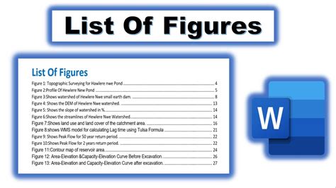 how to do list of figures in word