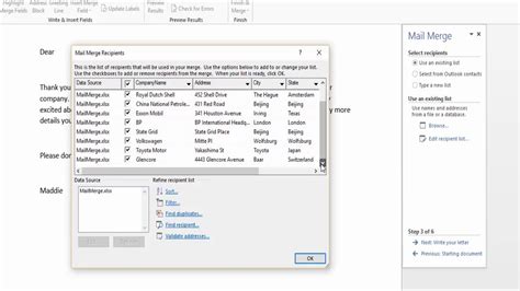 how to do mail merge in microsoft word