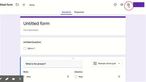 how to do match the following in google forms