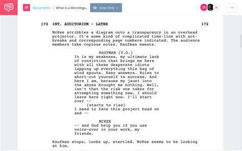 how to do monologue script