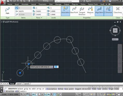 how to do path array in autocad