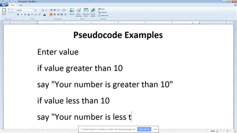 how to do pseudocode in programming