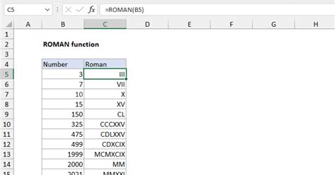how to do roman number in excel