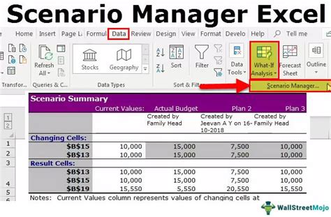 how to do scenario manager in excel