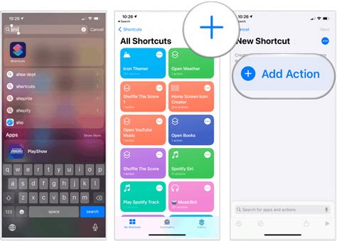 how to do shortcuts on iphone for apps