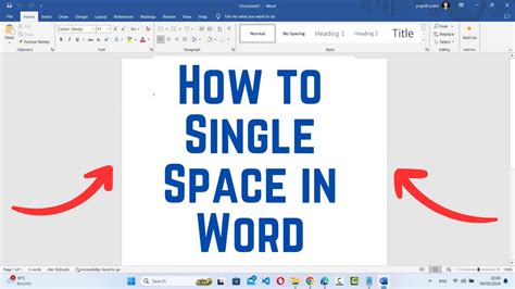 how to do single spacing on microsoft word