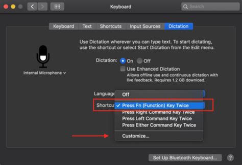 how to do speech to text on mac shortcut