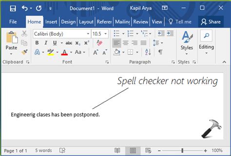 how to do spell check in ms word