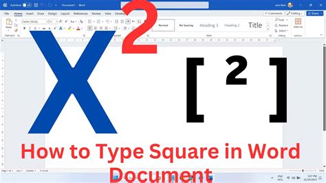 how to do squared in word document