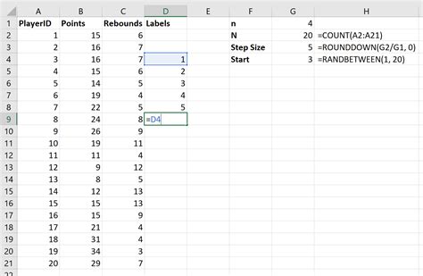 how to do systematic random sampling in excel