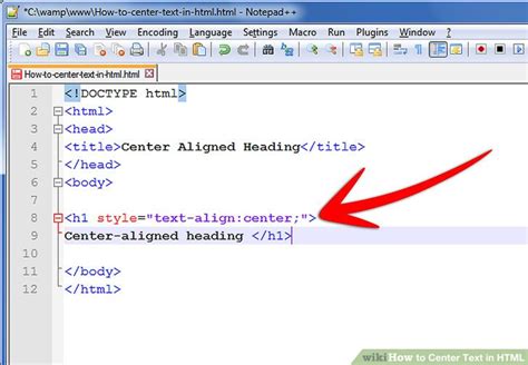 how to do text alignment in html