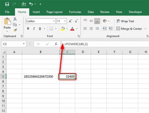 how to do the power of 2 in excel