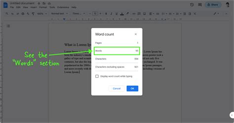 how to do word check on google docs
