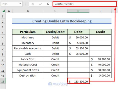 how to double entry in excel