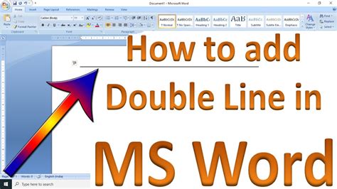 how to double line in microsoft word