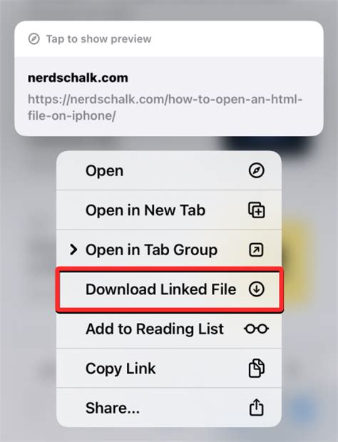 how to download html file on iphone