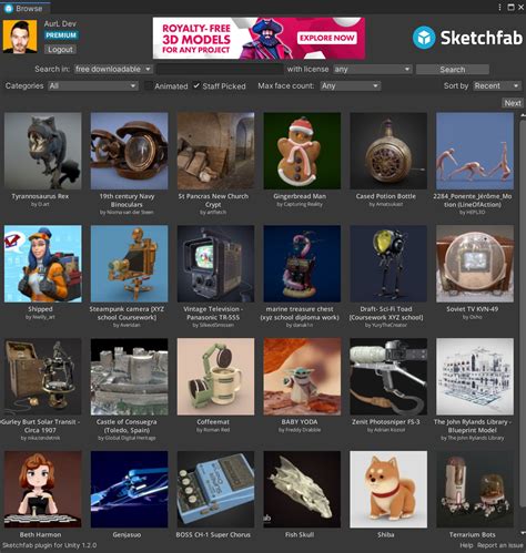 how to download non downloadable models from sketchfab
