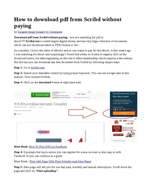 how to download pdf from scribd without paying