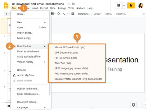 how to download slides with notes