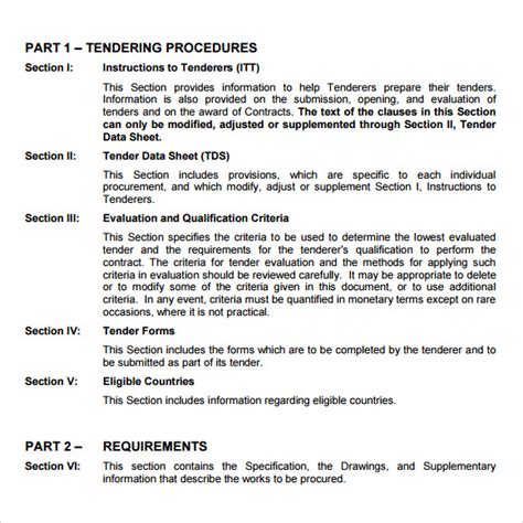how to draft a tender document