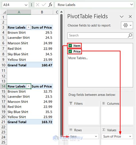 how to drag formula in excel pivot table
