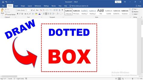 how to draw a box in word 2013