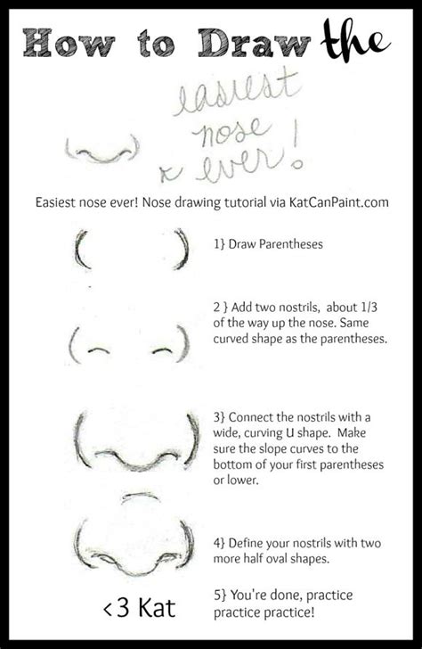 how to draw a button nose from the side