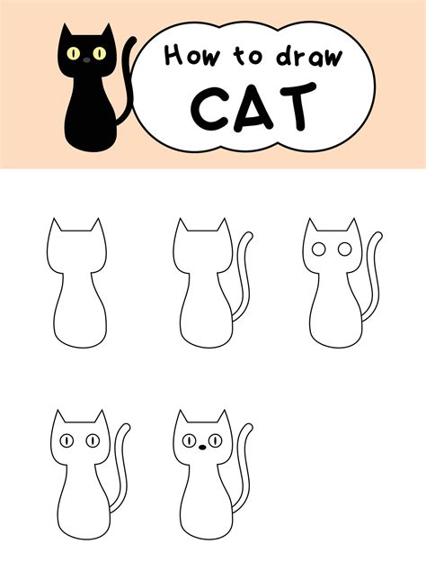 how to draw a cat for kids step by step