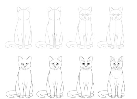 how to draw a cat realistic step by step