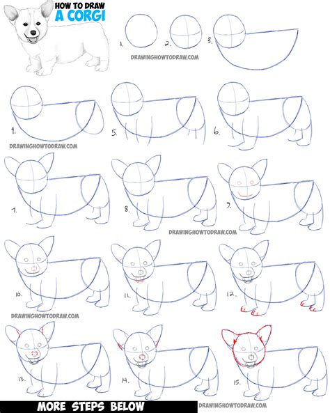how to draw a dog step by step with pencil