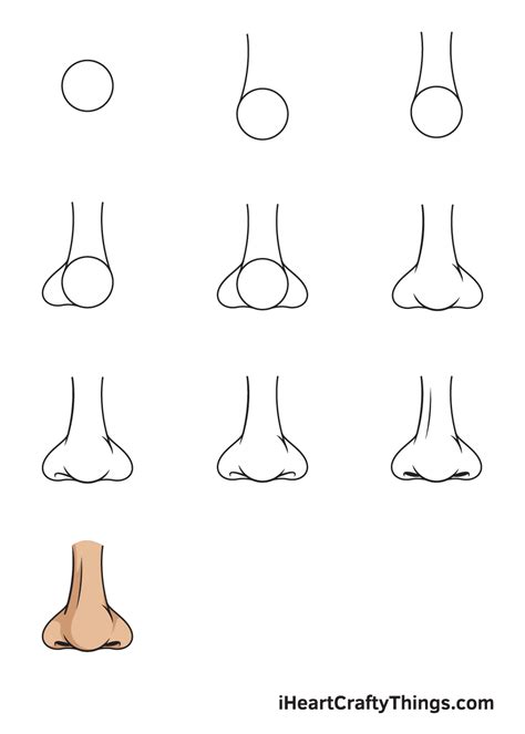 how to draw a nose on a face simple