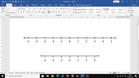 how to draw a number line on microsoft word