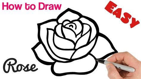 how to draw a rose easy for beginners