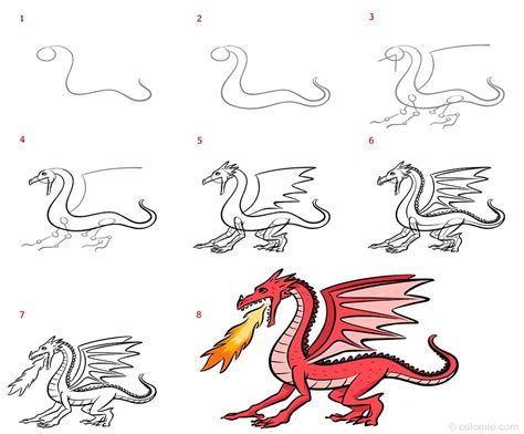how to draw a simple dragon step by step