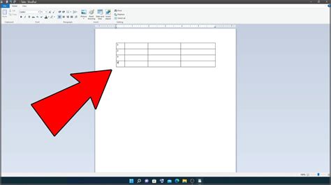 how to draw a table in wordpad