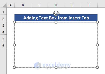 how to draw a text box in excel